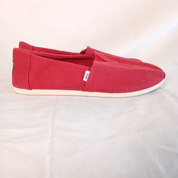 TOMS Alpargata Red Canvas Slip-On Shoes Women’s 7.5 Comfort Casual NWOB - Picture 9 of 9